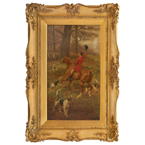 124 - E. A. S. Douglas (1850 - 1920)A pair of hunt scenesOil on canvas[a] signed and dated, lower right 'E... 