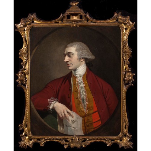 131 - Hugh Barron (1747 - 1791)Portrait of Dr Richard GuyOil on canvasIn an original carved and gilded Chi... 