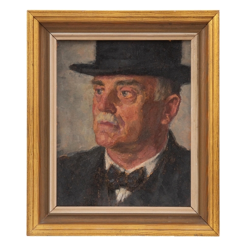 138 - Property of a Gentleman collectorCarl Felkel (1896 - 1984)A portrait of an old man in a top hatOil o... 