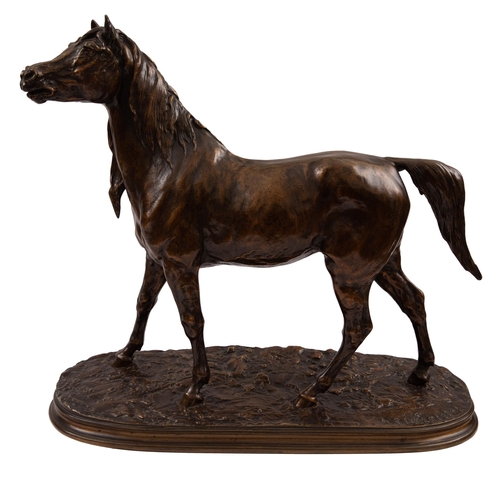 145 - Pierre-Jules Mene (1810 - 1879)Jument Normande Seule (1868)Bronze with golden brown patina and mediu... 