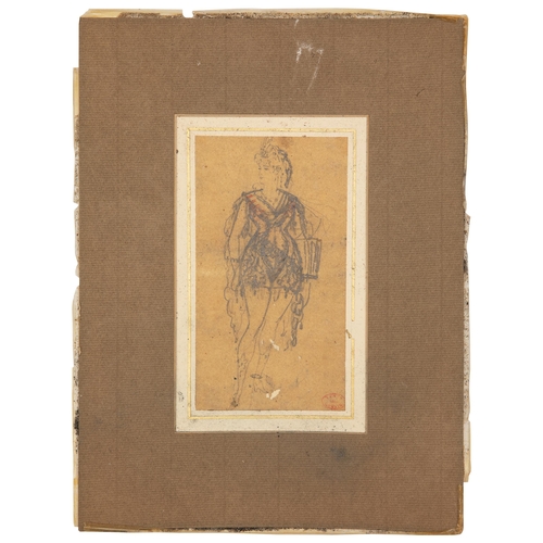 156A - Property of a ladyFrench SchoolLate 19th CenturyA costume designPencil on paperStamp, lower rightDim... 