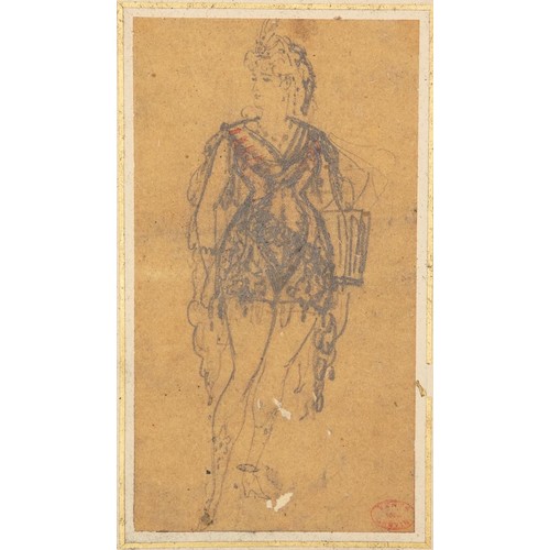 156A - Property of a ladyFrench SchoolLate 19th CenturyA costume designPencil on paperStamp, lower rightDim... 