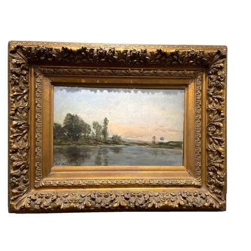 126 - Property of a gentlemanKarl Pierre Daubigny (1846 - 1886)A landscape at dawnOil on panelSigned, lowe... 