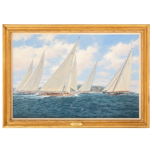 206 - Property of a LadySimon Dufrais (b.1960)J Class Yachts Racing Off Cowes, 1935'ShamrockV', 'Endeavour... 