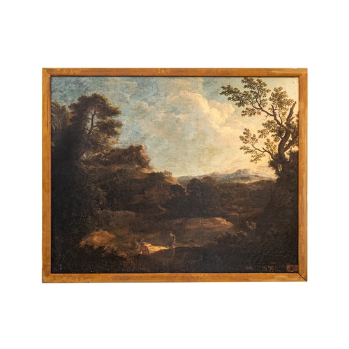 162 - Property of a GentlemanCircle of Salvator RosaFigures in an Arcadian landscapeOil on canvasDimension... 