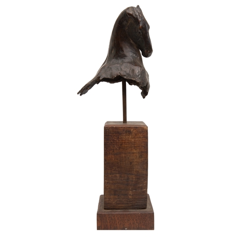 83 - Property of a GentlemanNic Fiddian-Green (b.1963)A sculpted horse headBronze, mounted on a wood base... 