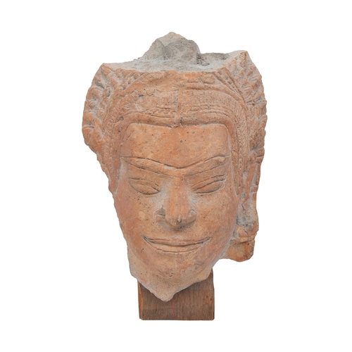 353 - Property of a LadyAntiqueTwo terracotta BuddhasWith damagesDimensions:[1] 11 in. (H) x 8.5 in. (W) x... 