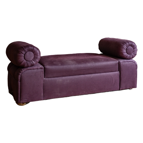 47 - Property of a LadyBauhaus, A plum-upholstered end-of-bed/chaise loungeDimensions:24 in. (H) x 58 in.... 