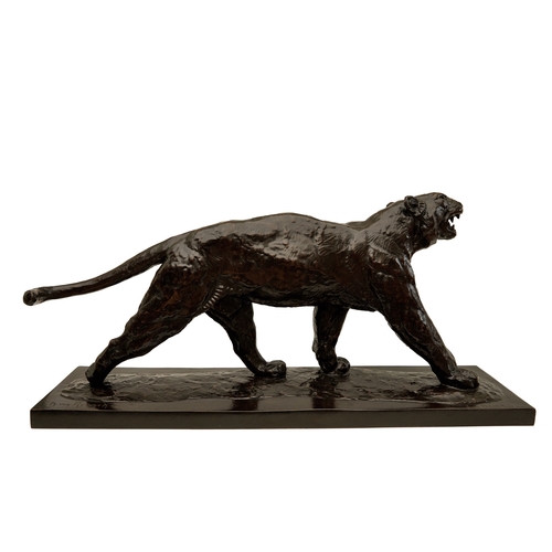 85 - Thierry Van Ryswyck (Belgian, 1911 - 1958)Walking tigerc. 1940BronzeDimensions:12.8 in. (H) x 27.8 i... 