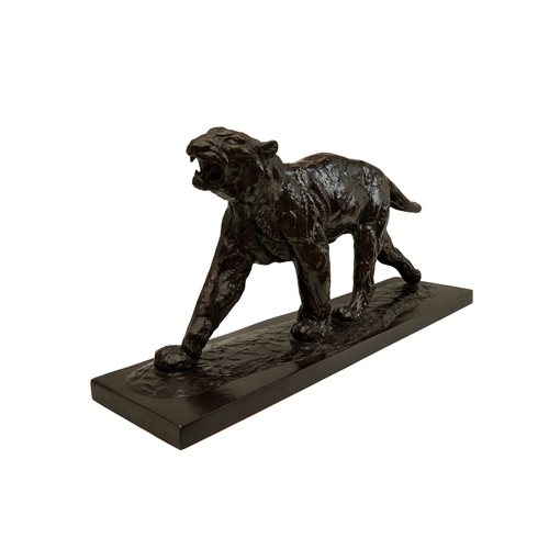 85 - Thierry Van Ryswyck (Belgian, 1911 - 1958)Walking tigerc. 1940BronzeDimensions:12.8 in. (H) x 27.8 i... 