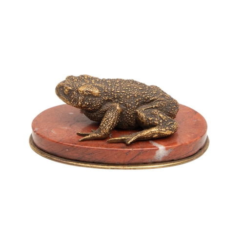 86 - Anonymous18th CenturyBronze ToadDimensions:1.3 in. (H) x 3.3 in. (L) x 3.1 in. (D)... 