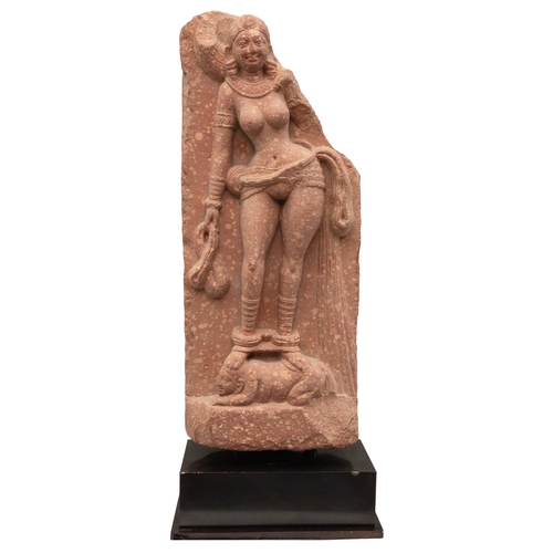 80 - Property of a deceased gentlemanCentral Indian10th - 13th CenturyA red stone carving of a female dei... 