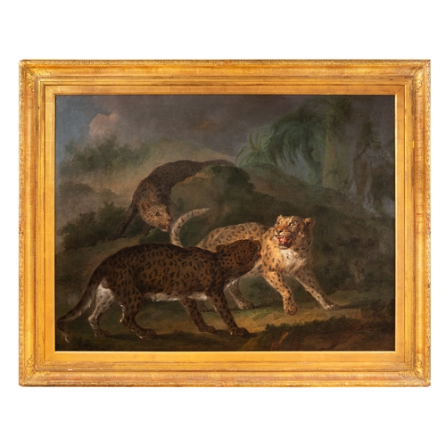 123 - Property of a GentlemanMartin Ferdinand Quadal (1736 - 1808)Three leopards in a landscapeOil on canv... 