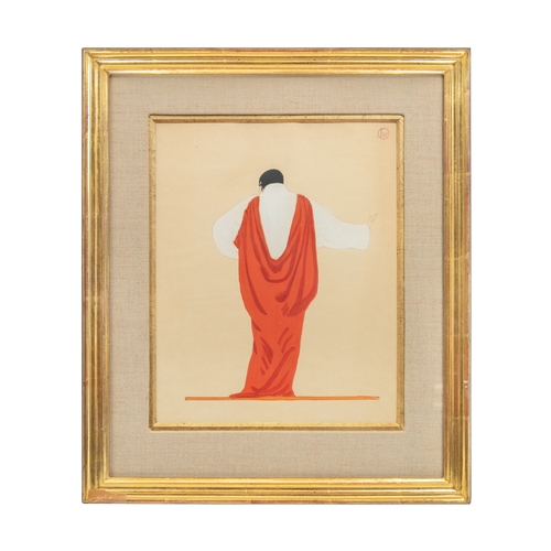 293 - Property of a LadyGeorges Lepape (1887 - 1971)A costume designWatercolour and pencil on Signed in mo... 