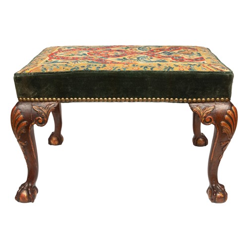 34 - Property of a LadyEnglish19th CenturyA mahogany stool upholstered with early needleworkDimensions:17... 