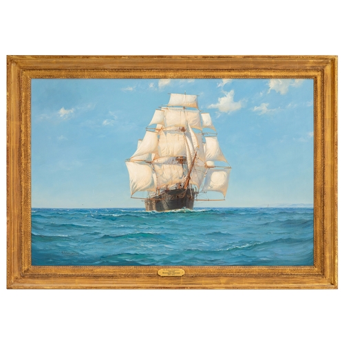 207 - Property of a LadyMontague Dawson RSMA FRSA (1890 - 1973)The Boston Windjammer 'Lightning'Oil on can... 