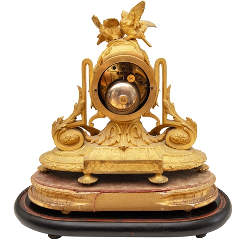 95 - Property of a GentlemanFrench19th CenturyA gilt bronze mantle clockOn an ebonised wood baseRecently ... 