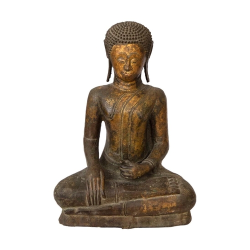 356 - Property of a Gentleman of ChelseaThailand or Laos18th - 19th CenturyA bronze seated monk (the vener... 