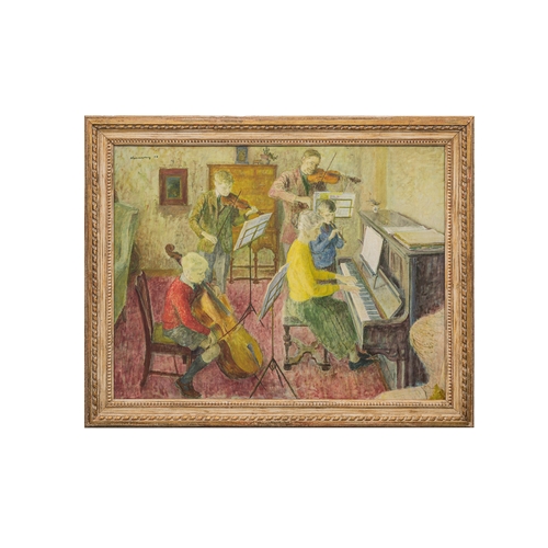 236 - Property of a GentlemanWilliam E. Narraway RA (1915 - 1979)Family Music, 1958Oil on canvasSigned, up... 