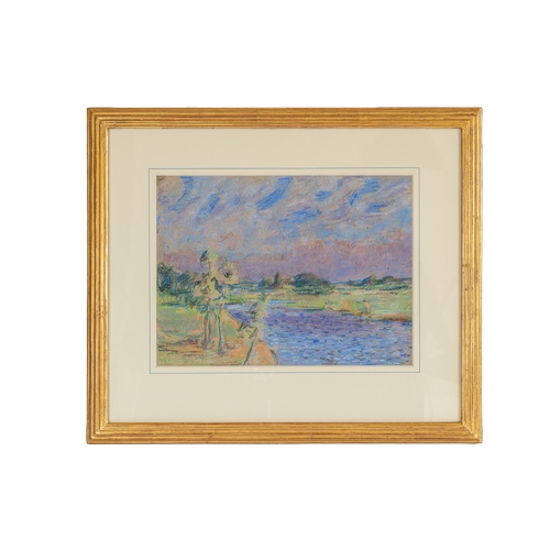 308 - Property of a GentlemanPeggy Somerville (1918 - 1975)Suffolk River LandscapeColour pastel on paperIn... 