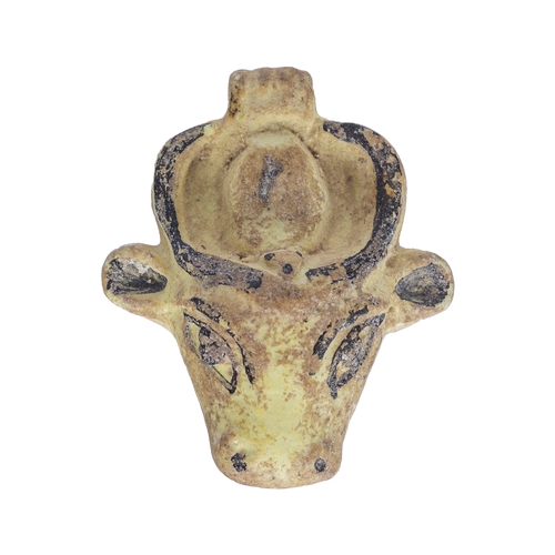 341 - To be sold without reserveProperty of a LadyGreco-EgyptianLate dynasty or laterA faience bull head a... 