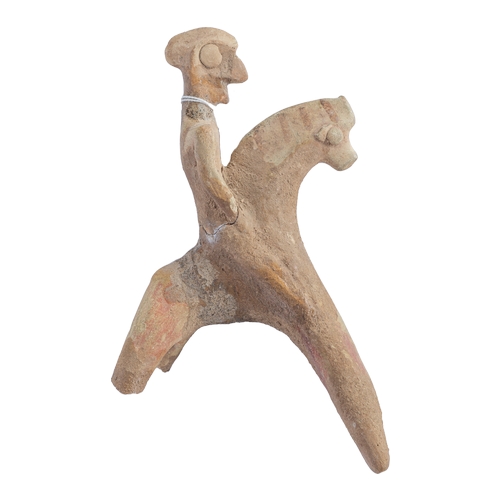 342 - To be sold without reserveProperty of a LadyCypriot (?)Two terracotta figures on horsebackOne small,... 