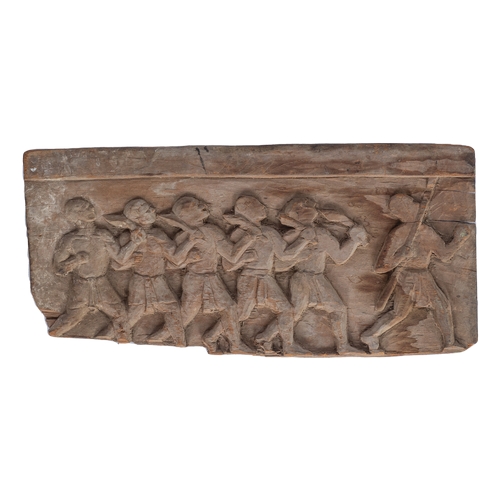 346 - To be sold without reserveProperty of a LadyA pair of carved wooden panel fragments, to include:[a] ... 