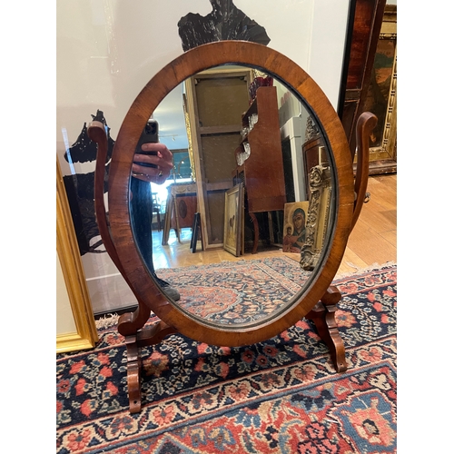 450 - To be sold without reserveProperty of a Gentleman19th CenturyAn oval dressing table mirrorDimensions... 