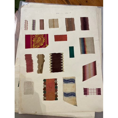 480 - Property of a LadyA timeline of textile swatches, from Jacobean to GeorgianTextile laid on paper14 s... 