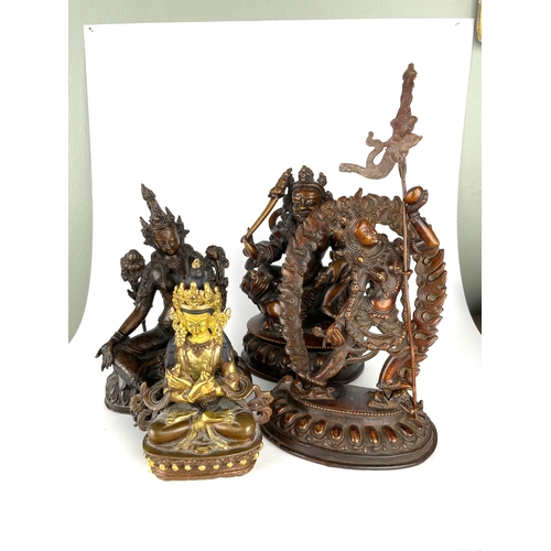 355 - To be sold without reserveProperty of a LadySouth AsianA set of four cast metal gods and goddessesTo... 