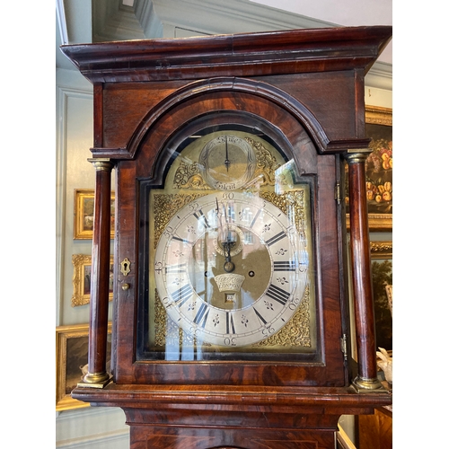 456 - Queen Anne grandfather clock By Peter KingBurr walnutDimensions:84 in. (H) x 18 in. (W) x 9 in. (D)... 