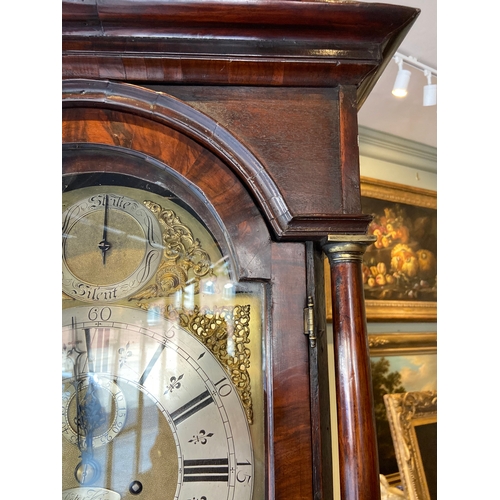 456 - Queen Anne grandfather clock By Peter KingBurr walnutDimensions:84 in. (H) x 18 in. (W) x 9 in. (D)... 