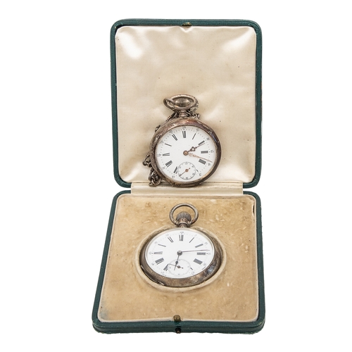 104 - Property of a LadyA collection of 4 pocket watches, to include:[a] A mid 19th Century silver engine ... 