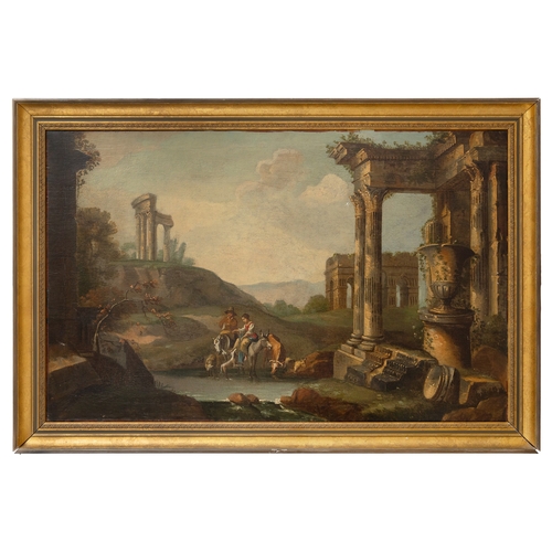 153 - Property of a GentlemanCircle of Giovanni Paolo Panini (1691 - 1765)Figures in an Arcadian landscape... 