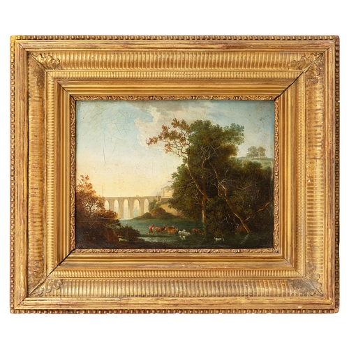 163 - Property of a GentlemanItalian18th CenturyA view of a viaduct Oil on canvasDimensions:(Canvas) ... 