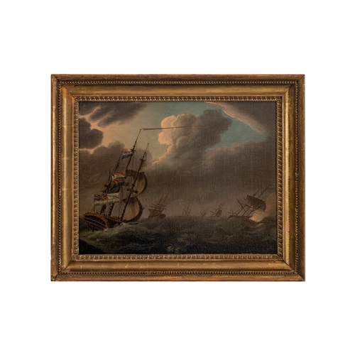 170 - Property of a GentlemanAttributed to Peter Monamy (1681 - 1749)BritishA Stormy Battleship SceneOil o... 