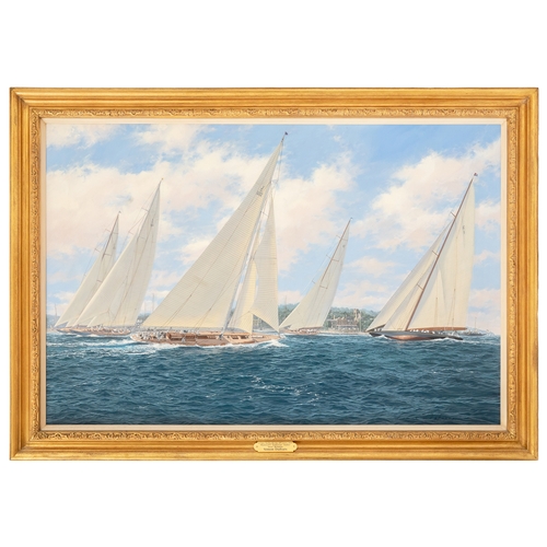 206 - Property of a LadySimon Dufrais (b.1960)J Class Yachts Racing Off Cowes, 1935'ShamrockV', 'Endeavour... 