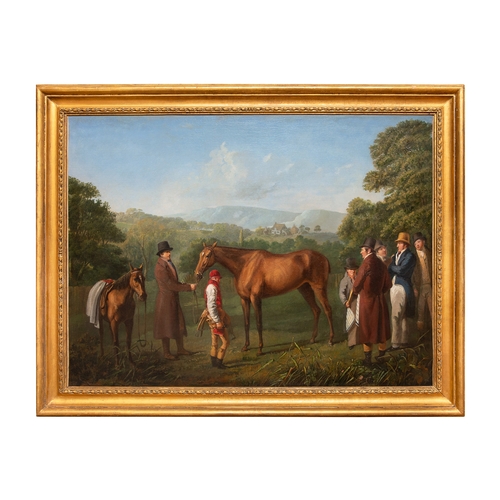 211 - Property of a GentlemanAttributed to John Laurent Agasse (1767 - 1849)A trainer and his hack and joc... 