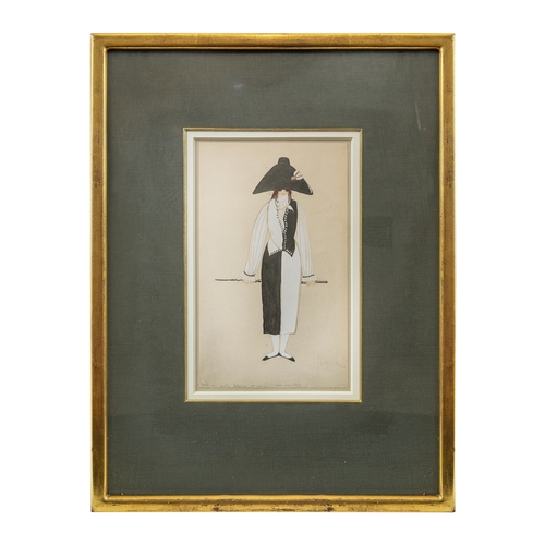 291 - Property of a LadyGeorges Lepape (1887 - 1971)'Polichinelle blanc et noir'Gouache and pencil on pape... 