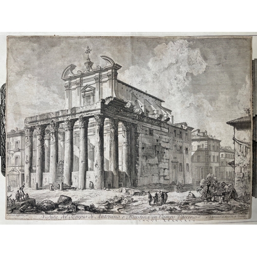 329 - Giovanni Battista Piranesi (1720 - 1778)Two Roman Views[a] Veduta del Tempio do Antonino e Faus... 