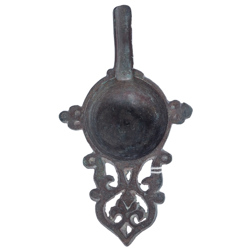 338 - To be sold without reserveProperty of a LadyPersian10th Century or laterAn bronze oil lampDimensions... 