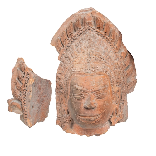 353 - Property of a LadyAntiqueTwo terracotta BuddhasWith damagesDimensions:[1] 11 in. (H) x 8.5 in. (W) x... 