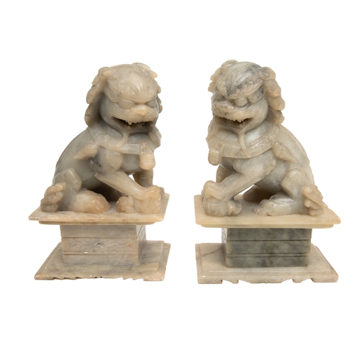 358 - To be sold without reserveProperty of a Lady

Chinese, 20th Century, A pair of carved ston... 