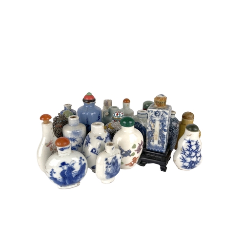 371 - Property of a LadyChineseAntique and laterA collection of 23 snuff and scent bottlesWith elaborate p... 