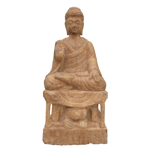 77 - Property of a deceased gentlemanGandhara2nd/3rd CenturyBuddha seated in the teaching position. Seate... 