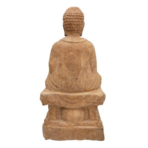 77 - Property of a deceased gentlemanGandhara2nd/3rd CenturyBuddha seated in the teaching position. Seate... 