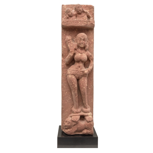 78 - Property of a deceased gentlemanCentral Indian10th - 13th CenturyA red stone carving of a female dei... 