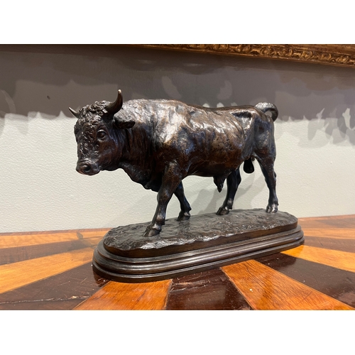 84 - Rosa Bonheur, (1822-1899)1846Walking BullBronzeDimensions:7.1 in. (H) x 11.4 in. (L) x 4.8 in. (D)... 