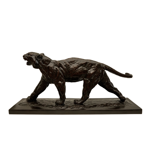 85 - Thierry Van Ryswyck (Belgian, 1911 - 1958)Walking tigerc. 1940BronzeDimensions:12.8 in. (H) x 27.8 i... 