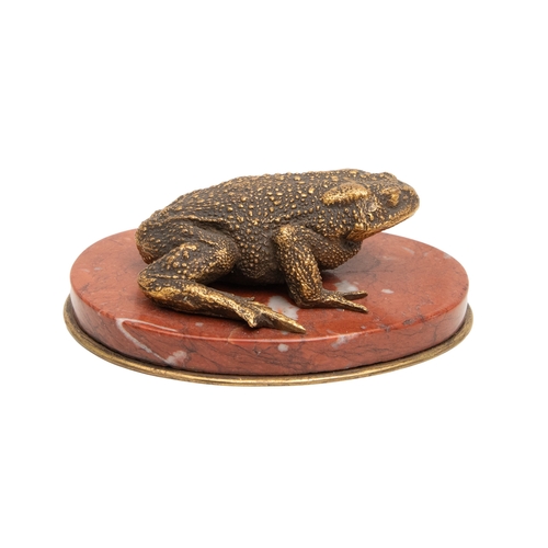 86 - Anonymous18th CenturyBronze ToadDimensions:1.3 in. (H) x 3.3 in. (L) x 3.1 in. (D)... 